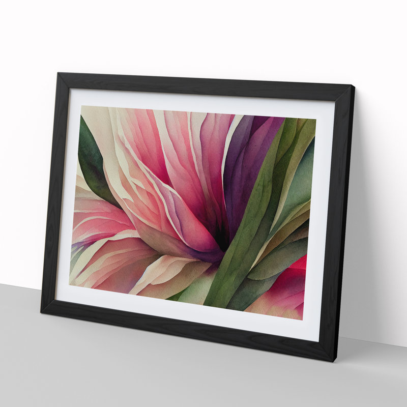 Captivating Flower - Framed Print, 25cm H x 34cm W x 2cm D, Black