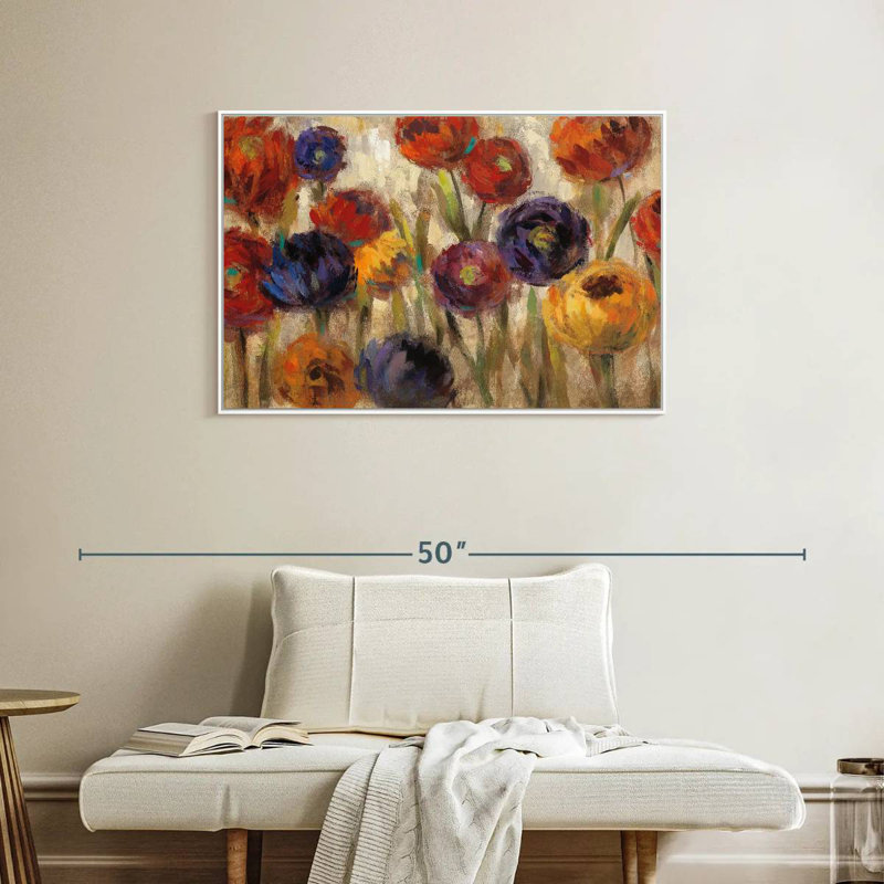 Asters et mamans, Cadre flottant blanc, 37 po x 25 po