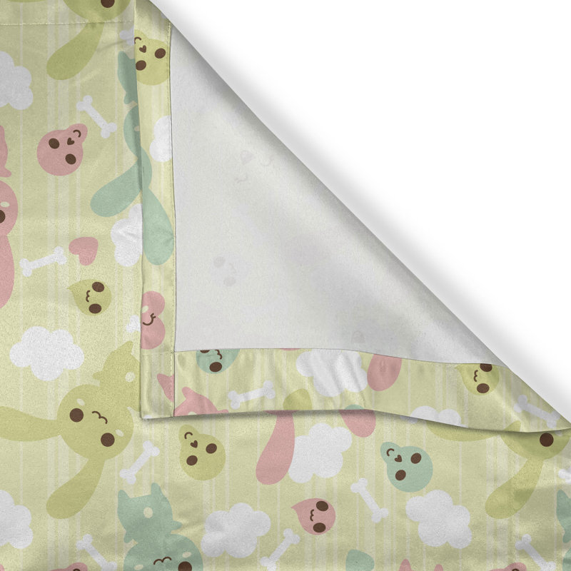 Rideau décoratif à œillets 2 panneaux Dakota Fields, 50 po x 84 po, vert pâle / rose pâle, L 50 po x L 108 po