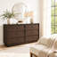 Commode 6 tiroirs 46,9 "de long en noyer foncé 6 tiroirs - panneau arrière uni-613153693