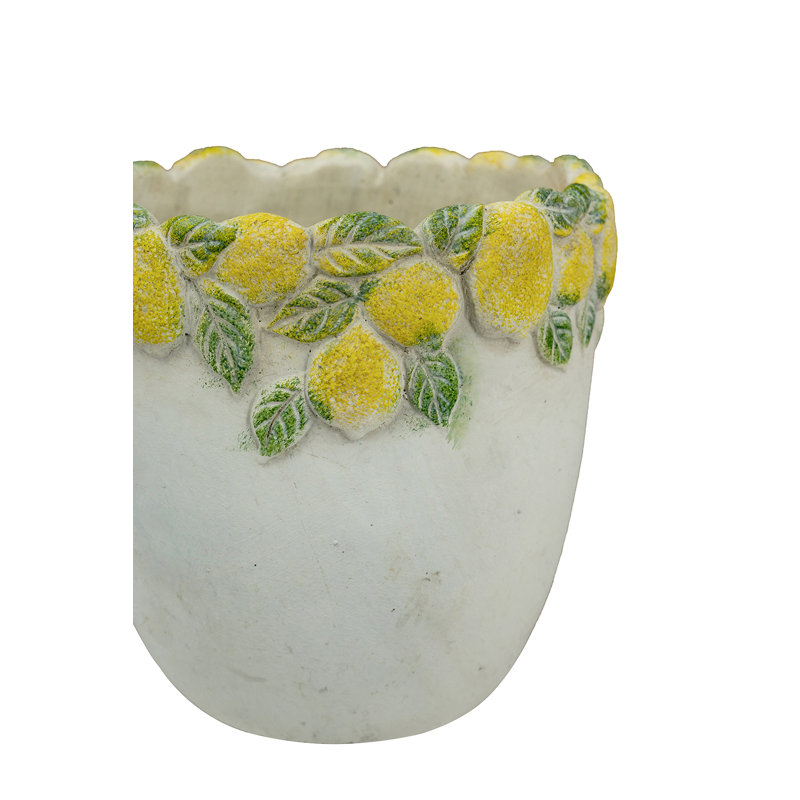 Jardinière en sable et ciment crème D7.5X7.5, H 7,5 po x l 7,7 po x P 7,7 po