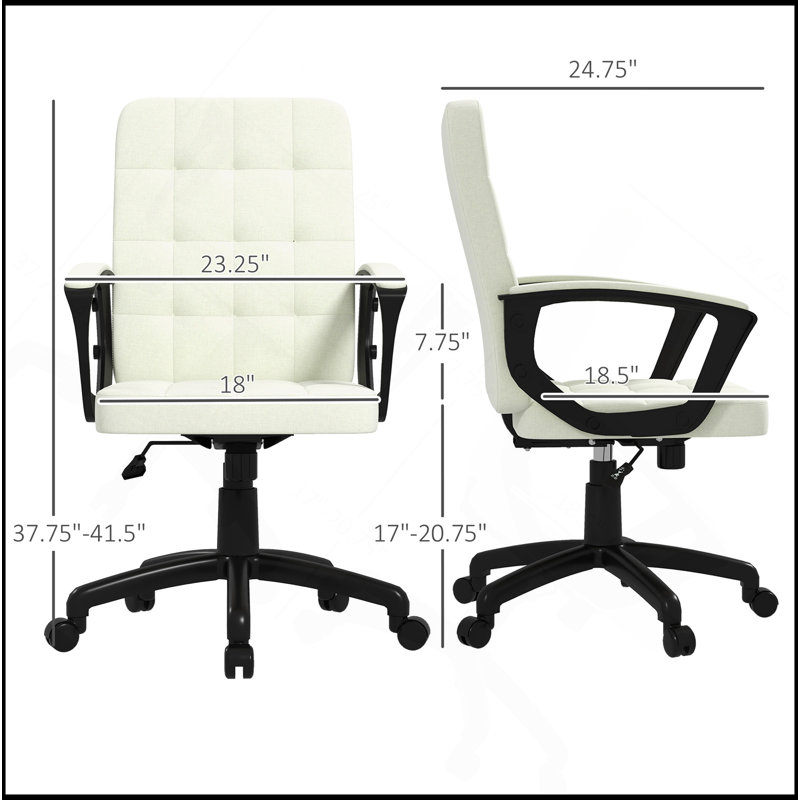 Chaise de bureau en lin Majeris, Beige
