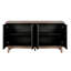 Arnoltice Mid Century avec 4 portes à motif convexe et 2 tablettes - Rangement spacieux pour le couloir du salon de 60 po de style Buffet cannelé noir antique-121507203