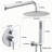 Premium Wall-mounted Shower Faucets & Systems With 10" Rain Shower, Metal Construction, Modern Style For Home Convenience
