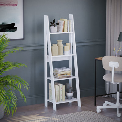 Jess 4 Tier 141Cm H x 46Cm W Ladder Bookcase