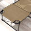 Chaise pliante d'extérieur beige avec 5 niveaux d'inclinaison, poche latérale et trou de lecture pour la cour, le patio et la plage