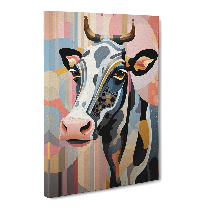 Cow Deco - Wrapped Canvas, 50cm H x 35cm W x 3cm D