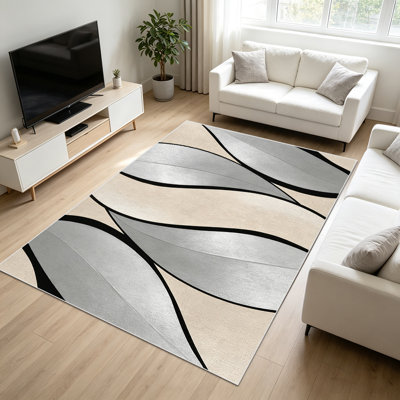 1PC Modern Leaf - design Area Rugs for Living Room, Soft and Comfortable, Suitable for all seasons, easy - to - maintain, machine washable Indoor floor mat, Under Table Farmhouse suitable for Bedroom, Dining Room, Office, Balcony, Patio, Home Decor.