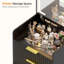 Compact Vanity Desk With Flip-up Led Mirror, Glass Drawer, And Hidden Stool Storage-608872369