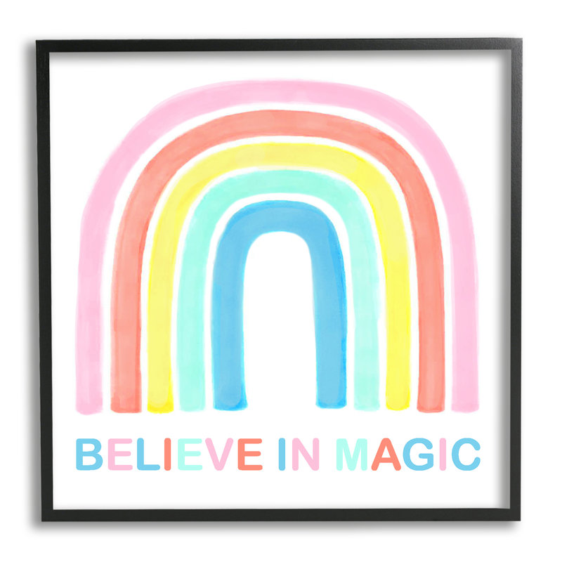 «Believe in Magic», art arc-en-ciel vibrant, Giclée encadrée noir minuit, H 17 po x l 17 po x P 1,5 po