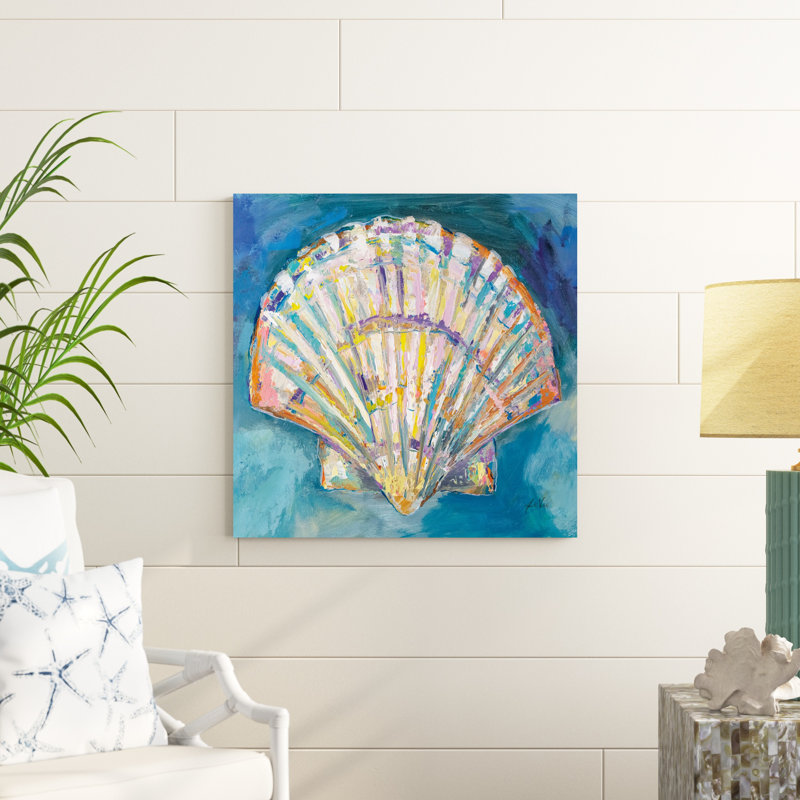 " Scallop Shell " by Jeanette Vertentes, 30" H x 30" W, Wrapped Canvas, No Frame