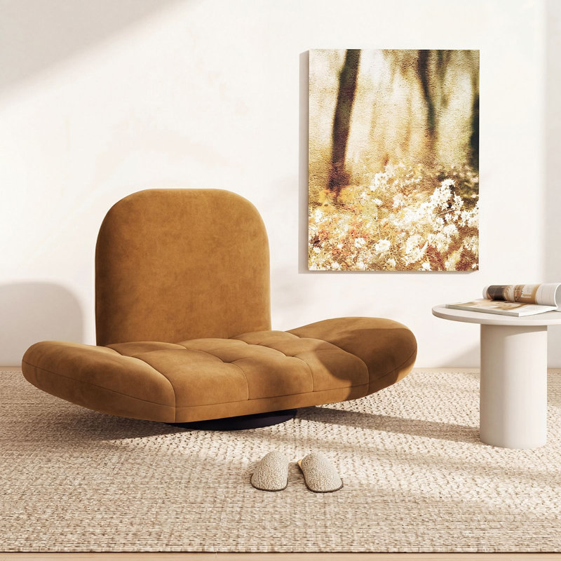 Upholstered Swivel Accent Chair, Brown