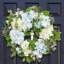 Décoration murale porte de printemps hortensia artificielle eucalyptus 20 po, bleu clair, blanc, vert, printemps, été, porte d'entrée
