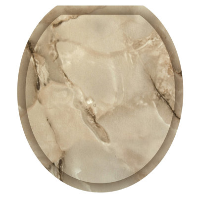 Adhésif décoratif moderne pour siège de toilette en marbre taupe - couvercles de toilette en vinyle