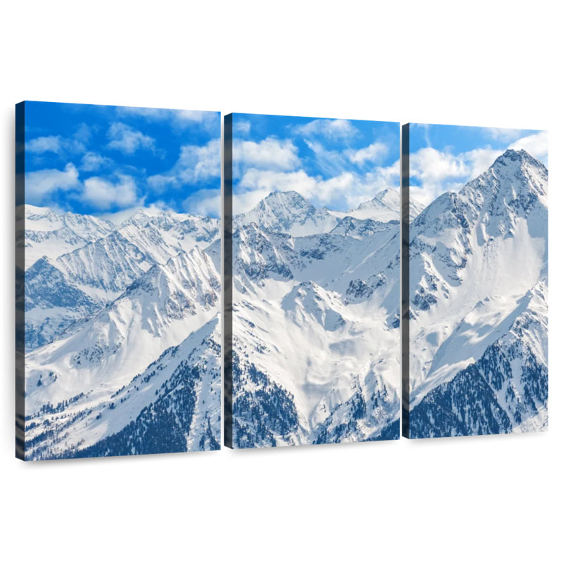 Montagnes enneigées, H 20 po x l 33 po