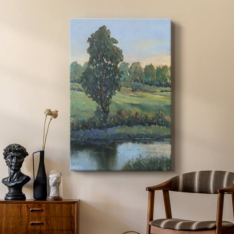 Arbre au bord de la rivière II - galerie Cavas sur mesure, H 18 po x l 12 po