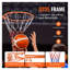 Jante de basketball murale avec filet, cerceau standard en fer robuste de 18 pouces pour une utilisation intérieure et extérieure, orange