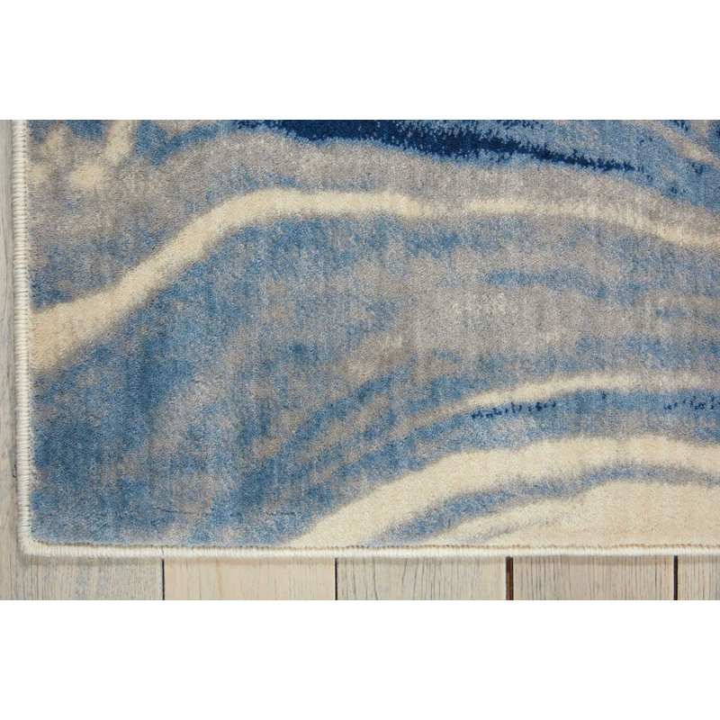 Tapis bleu Ruari, Rectangle 3 pi 6 po x 5 pi 6 po