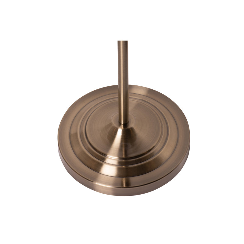 Backus 165cm Traditional Twist Floor Lamp, Antique Brass, Ivory