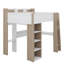 Lit mezzanine double avec tablettes, tringles à vêtements et bureau-1930537298