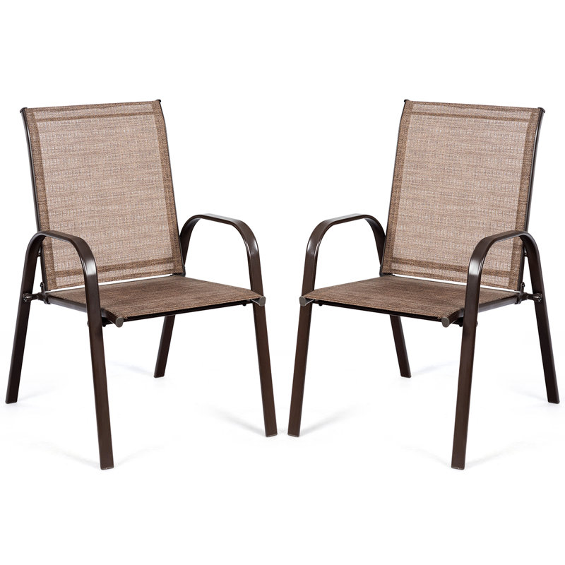 Ahanu Premium All-Weather Wicker Outdoor Dining Armchair, Brown