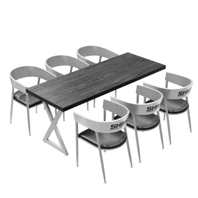 Karsyon Solid Wood Top Double Pedestal Dining Set