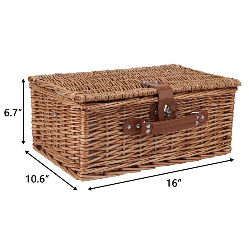 Wicker Picnic Basket For 2