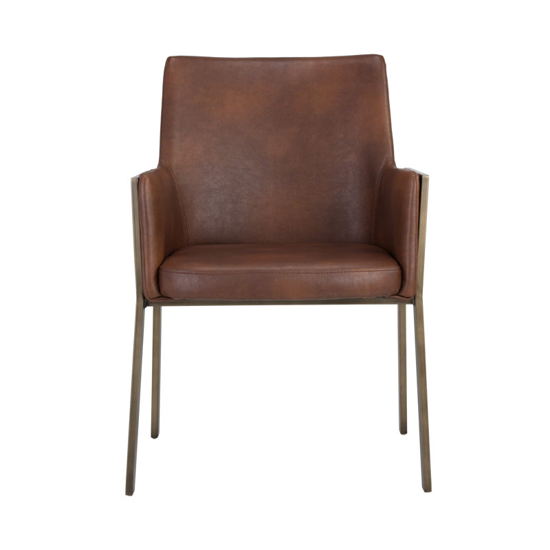 Bernadette Tufted Armchair, Bravo Cognac Faux Leather