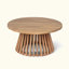 Table basse de patio en bois d'acacia avec base unique et design extérieur durable pour une utilisation élégante et fonctionnelle