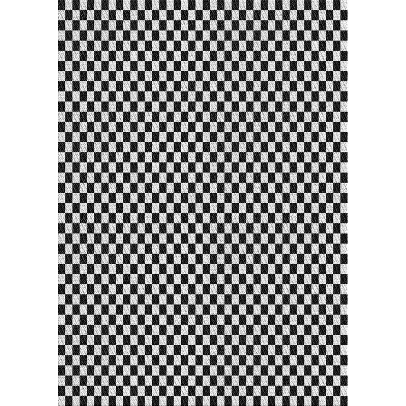 Tapis noir / blanc à motif d'Othoson, Rectangle 2 pi x 4 pi