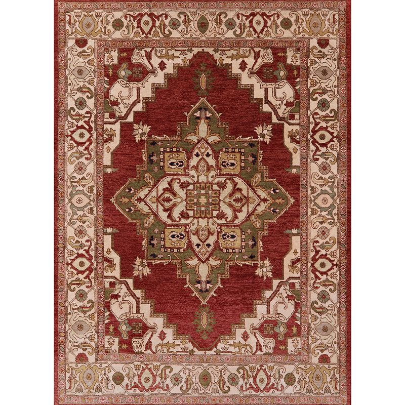 Tapis oriental rouge / beige, Rectangle 7 pi x 9 pi