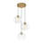 3-Light Clear Hammered Glass Chandelier