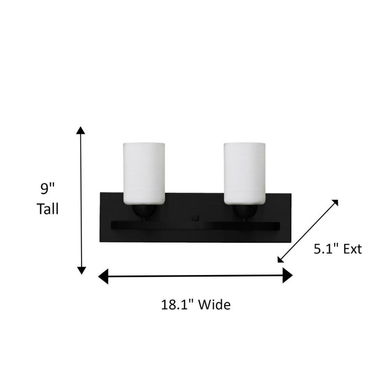Éclairage pour meuble-lavabo à intensité variable Aimilia, 2, Lin blanc / noir