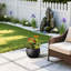 Grand pot rond / pot à fleurs en béton noir mat 18,5 po x H 13 po pour l'intérieur et l'extérieur avec trou de drainage-119437054-33045188