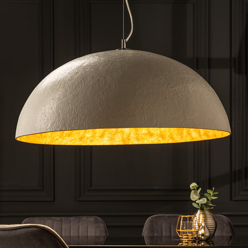 Joline 1 - Light Single Pendant, 30cm H x 30cm W x 70cm D, White/Gold