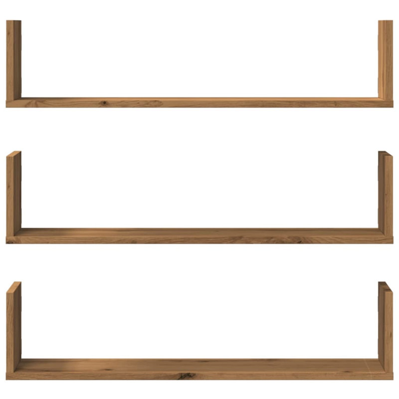 Riziero Floating Shelf, 18cm H x 80cm W x 18cm, Artisan Oak