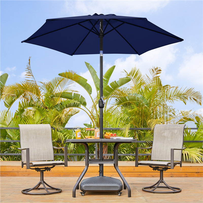 Charlean 226cm Tilt Parasol, Navy Blue