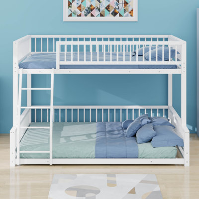 Convertible Metal Bed With Guardrails And Ladder