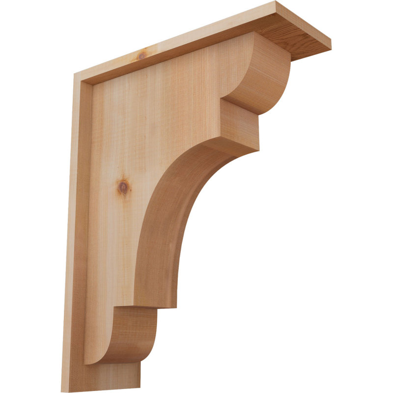 New Brighton Corbel avec plaque arrière, H 18 po x l 5,5 po x P 14 po, Cèdre rouge, Lisse