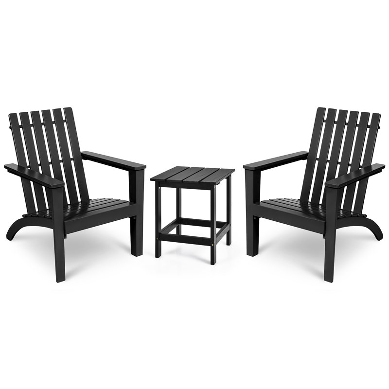 Tirmen Acacia Outdoor Adirondack Chair, Black