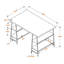 Bureau d'ordinateur à 3 niveaux à 4 niveaux avec pieds en métal blanc H 29,8 po x l 46,97 po x P 23,54 po