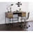 Desirre Rustic Oak & Black Finish Wirting Desk W/ USB Port