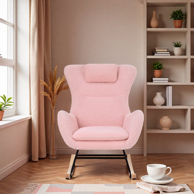 Chaise berçante, fauteuil oscillant rembourré Teddy
