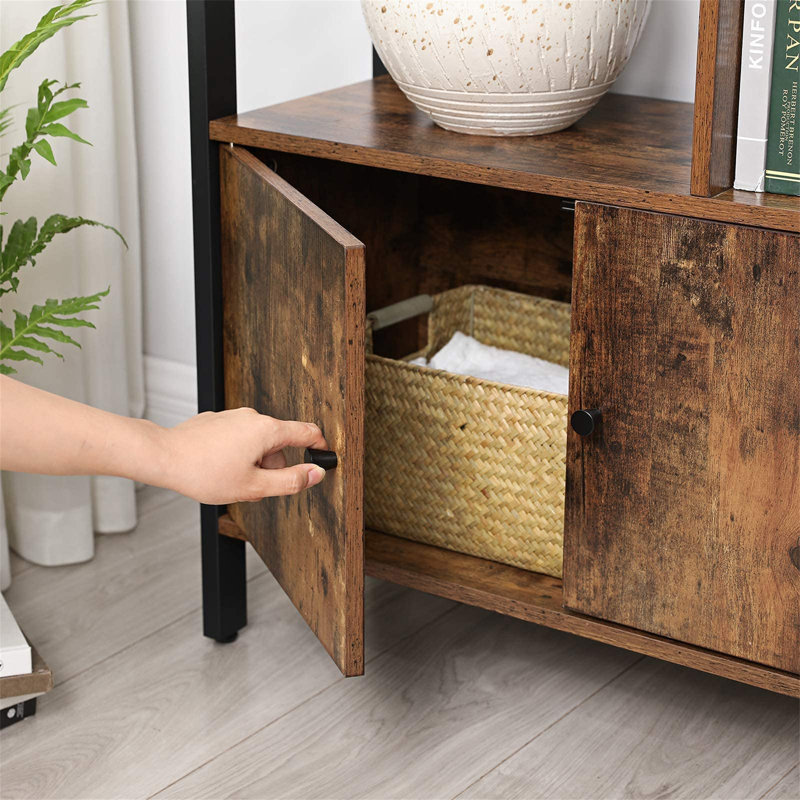 Andjoua 154.5cm H x 74cm W Bookcase, Rustic Brown