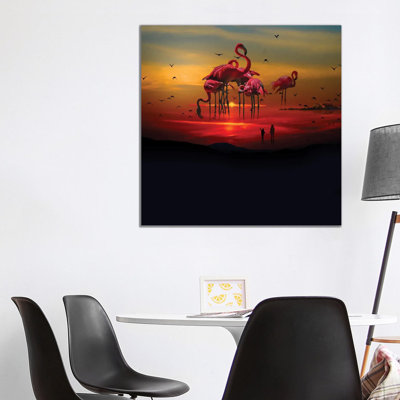 Flamingo Beach by David Loblaw - Print on Canvas