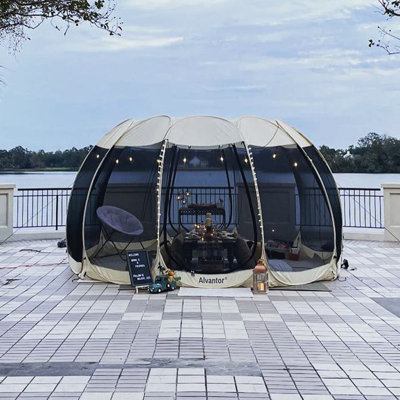 Patio Gazebo Pop-Up Canopy Screen House Tent - Lightweight Outdoor Screen Room with Mosquito Netting, UPF 50+ UV Protection, Easy Setup & Carry Bag for Camping, Garden,Backyard 9020E