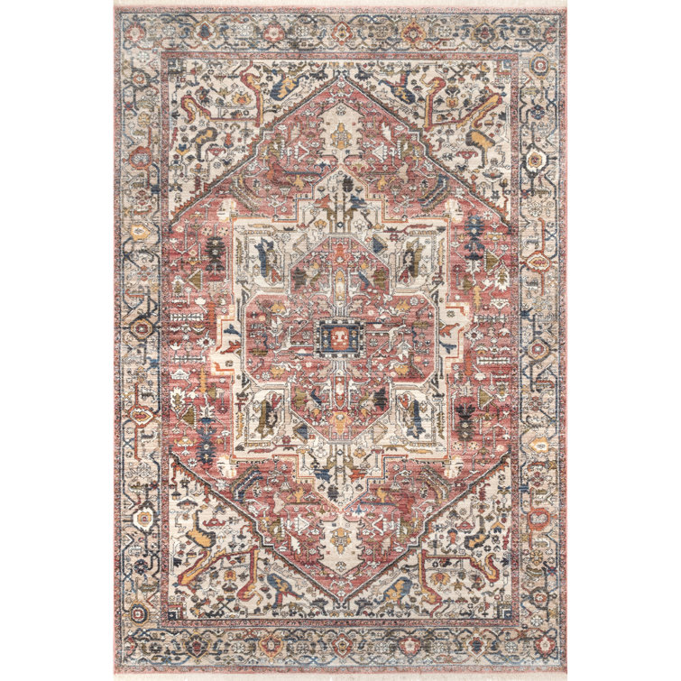 Roeder Oriental Salmon/Orange Area Rug