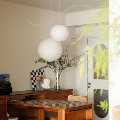Luminaire suspendu en papier à 1 lumière avec interrupteur marche / arrêt