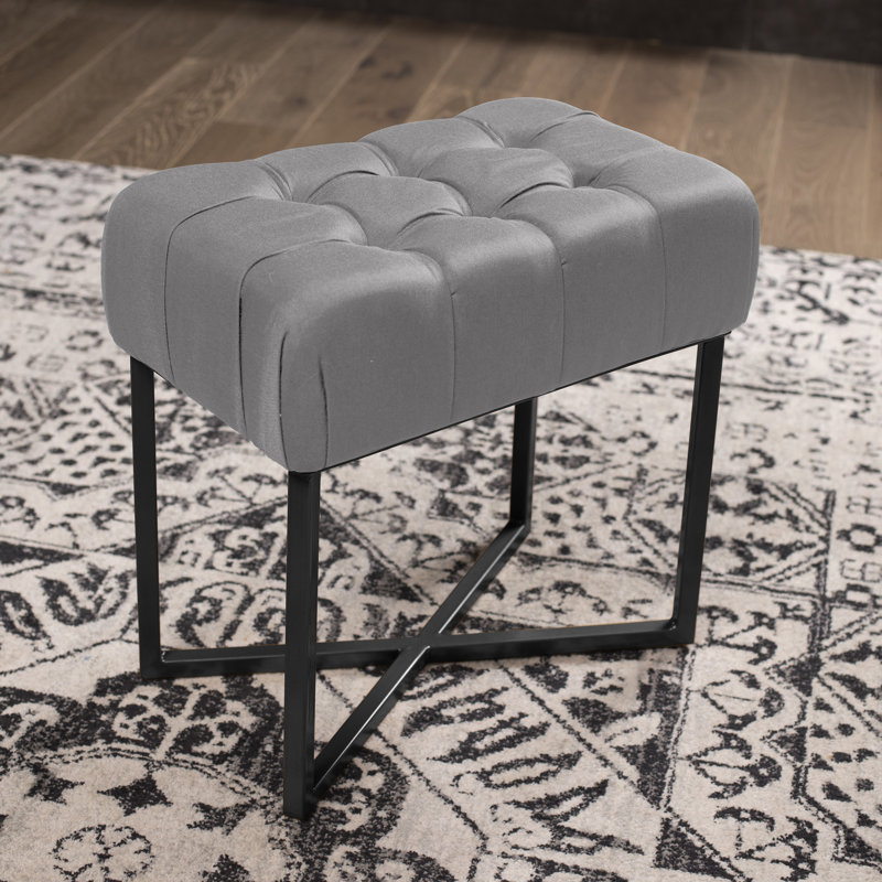 Repose-pieds BirdRock Home, Noir, Grey Linen