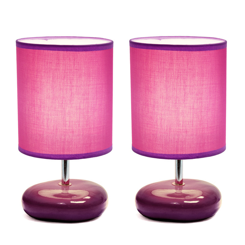 Ensemble de 2 lampes de table Petite Stone, Mauve